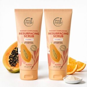Lot of 2 Petal Fresh Pure Radiant Complexion Resurfacing Scrub Vitamin C Papaya